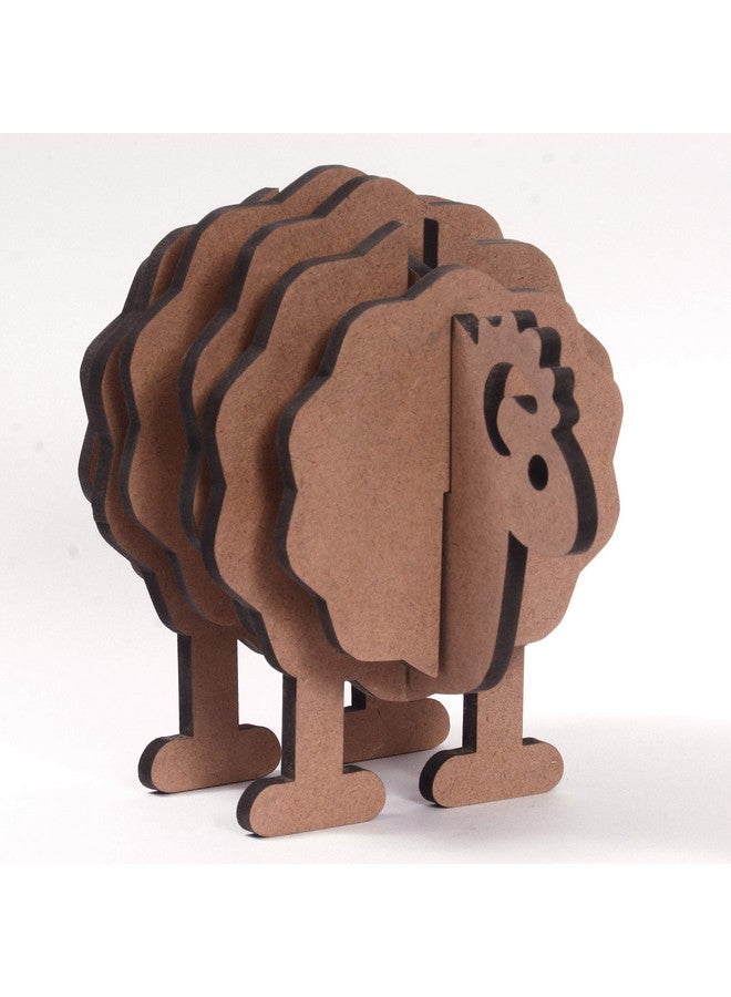IVEI MDF DIY Coasters with Sheep Holder - MDF Plain Wooden Sheep Coasters & Holder Blank Cutouts for Painting Wooden Sheet Craft, Decoupage, Resin Art Work & Decoration - Set of 6 Coasters - Image 2
