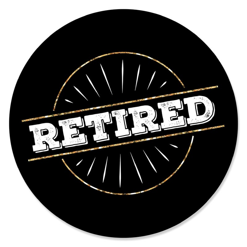 Happy Retirement - Retirement Party Circle Sticker Labels - 24 Count