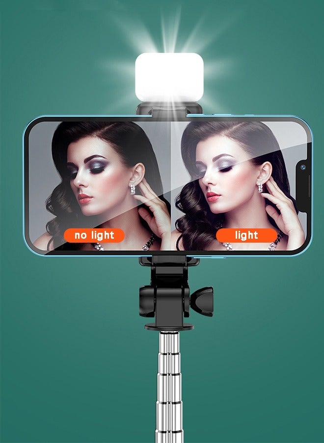 105cm Bluetooth Selfie Stick Tripod, Wireless Remote  Selfie Stick, Extendable Tripod Stand with Wireless, Selfie Stick Tripod with Light Modes, 360 Degree Rotation for iPhone/Android -Black
