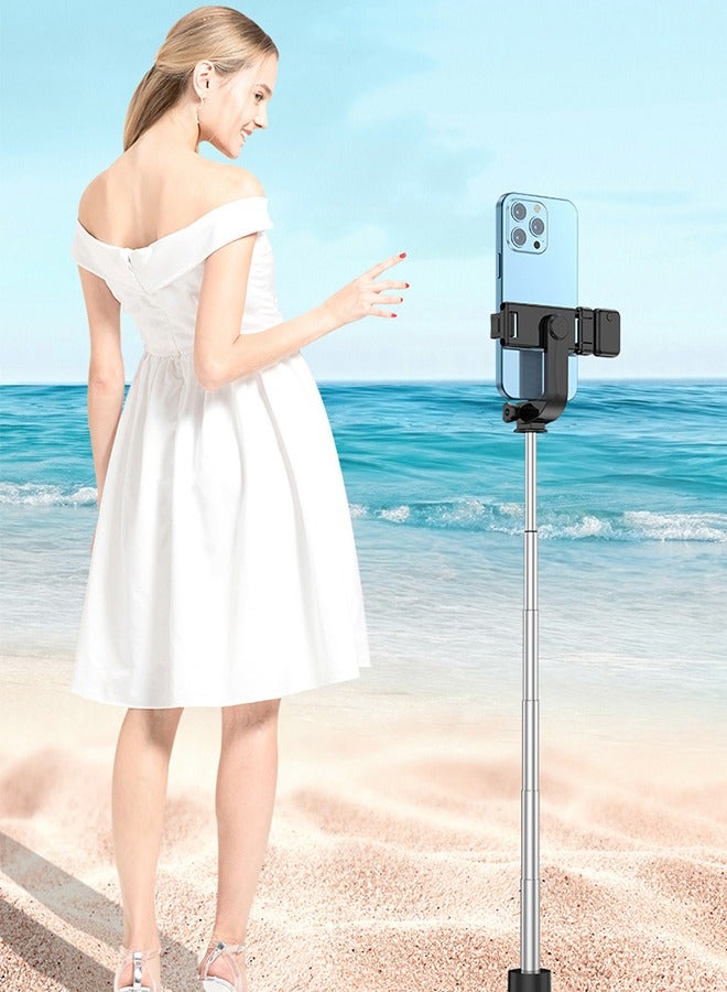 105cm Bluetooth Selfie Stick Tripod, Wireless Remote  Selfie Stick, Extendable Tripod Stand with Wireless, Selfie Stick Tripod with Light Modes, 360 Degree Rotation for iPhone/Android -Black