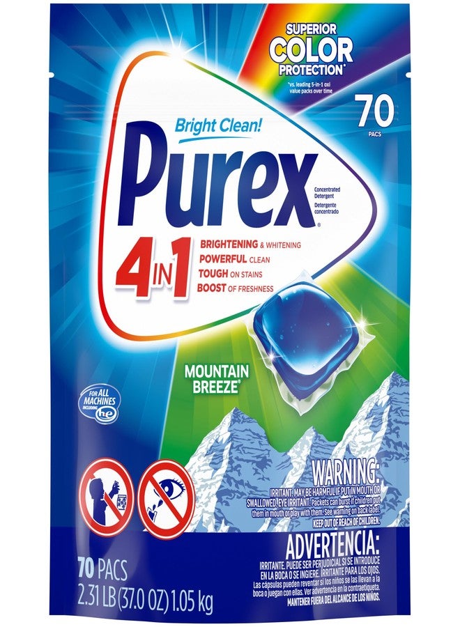 Purex 4-in-1 Laundry Detergent Pacs, Mountain Breeze, 70 Count - Image 1