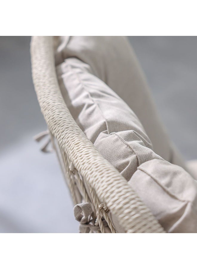 DANUBE HOME Vistara 1 + 2 Seater Swivel Chair Balcony Set  |Table And Chairs Set | All Weather 3 Pc Bistro Set With Coffee Table | Modern Design Furniture For Balcony Garden  - Light Grey - Image 4