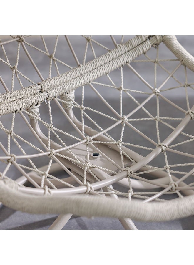 DANUBE HOME Vistara 1 + 2 Seater Swivel Chair Balcony Set  |Table And Chairs Set | All Weather 3 Pc Bistro Set With Coffee Table | Modern Design Furniture For Balcony Garden  - Light Grey - Image 5