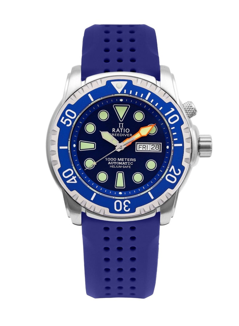 Ratio FreeDiver Version 02 Helium Safe 1000M Sapphire Automatic Blue Dial 1068HA90-34VA-BLU-V02 Men's Watch - Image 1