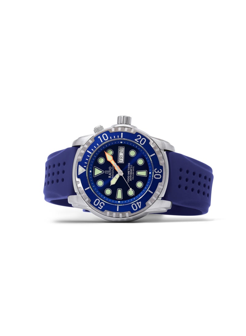 Ratio FreeDiver Version 02 Helium Safe 1000M Sapphire Automatic Blue Dial 1068HA90-34VA-BLU-V02 Men's Watch - Image 4