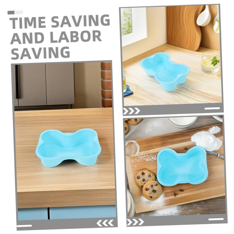Sky Blue Bone Shaped Silicone Baking Molds 2 Pack for Cakes Chocolates Puddings - Image 4