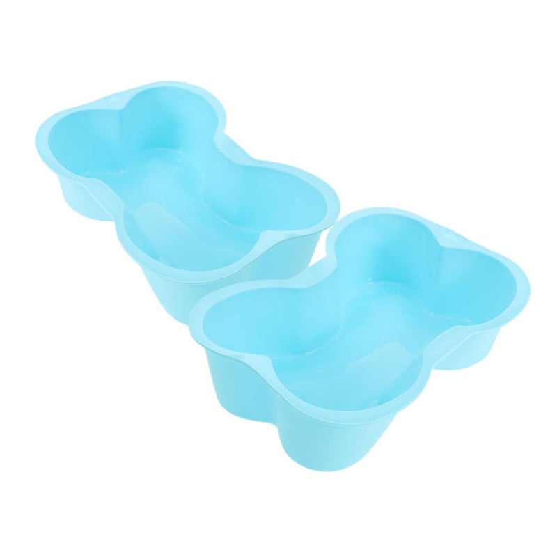 Sky Blue Bone Shaped Silicone Baking Molds 2 Pack for Cakes Chocolates Puddings - Image 2