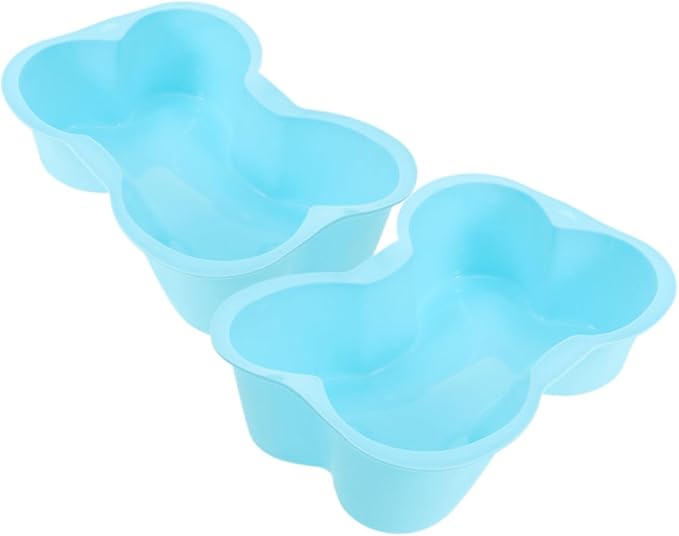 Sky Blue Bone Shaped Silicone Baking Molds 2 Pack for Cakes Chocolates Puddings - Image 1
