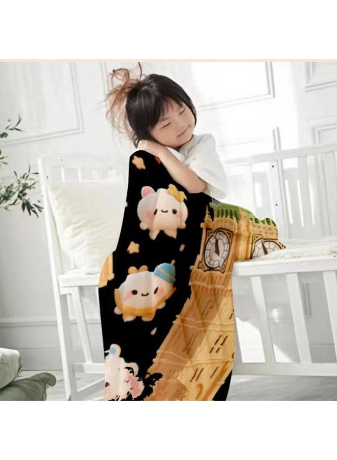 general Baby and children's cartoon flannel thin blanket (warm and comfortable, suitable for sleep, game use) 70cm*100cm - Image 2