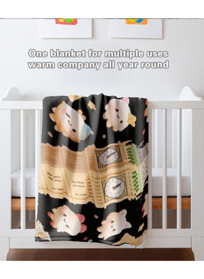 general Baby and children's cartoon flannel thin blanket (warm and comfortable, suitable for sleep, game use) 70cm*100cm - Image 3