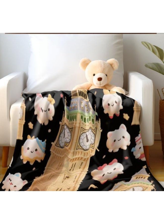 general Baby and children's cartoon flannel thin blanket (warm and comfortable, suitable for sleep, game use) 70cm*100cm - Image 1