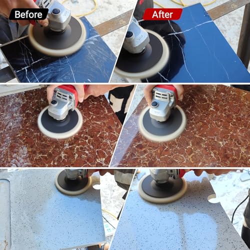 LOZLIN Wool Felt Polishing Wheels, Buffing Discs for Angle Grinder, High Density Buffing Pads for Metal Stainless Steel Aluminum Stone Glass Polishing, Mirror Finish Restoration-3PCS 5 Inch 7/8" Arbor - Image 2