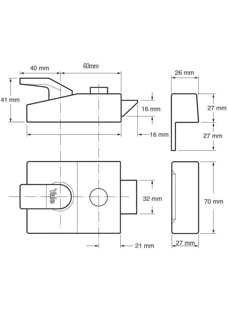Yale P-89-CH-CH-60 Deadlocking Nightlatch, 60 mm Backset, Chrome Finish, High Security, with Automatic Deadlock - Image 2