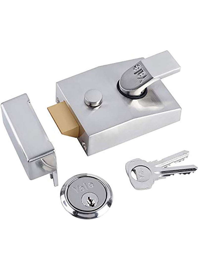 Yale P-89-CH-CH-60 Deadlocking Nightlatch, 60 mm Backset, Chrome Finish, High Security, with Automatic Deadlock - Image 4