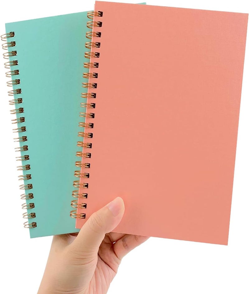 DSTELIN Sketch Coil Notebook Set 120 Pages 60 Sheets 2Pack with 1 Pink and 1 Green Hardcover 1150GSM Cardstock 75 x 51 Inches 100GSM Paper  - Image 1