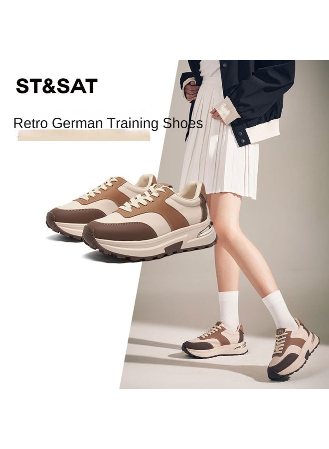 St&Sat 【maillard Color Palette】 ساترداي ربيع جديد أحذية تدريب نسائية، سنيكرز منصة، أحذية كاجوال بأسلوب رجعي للنساء - Image 4