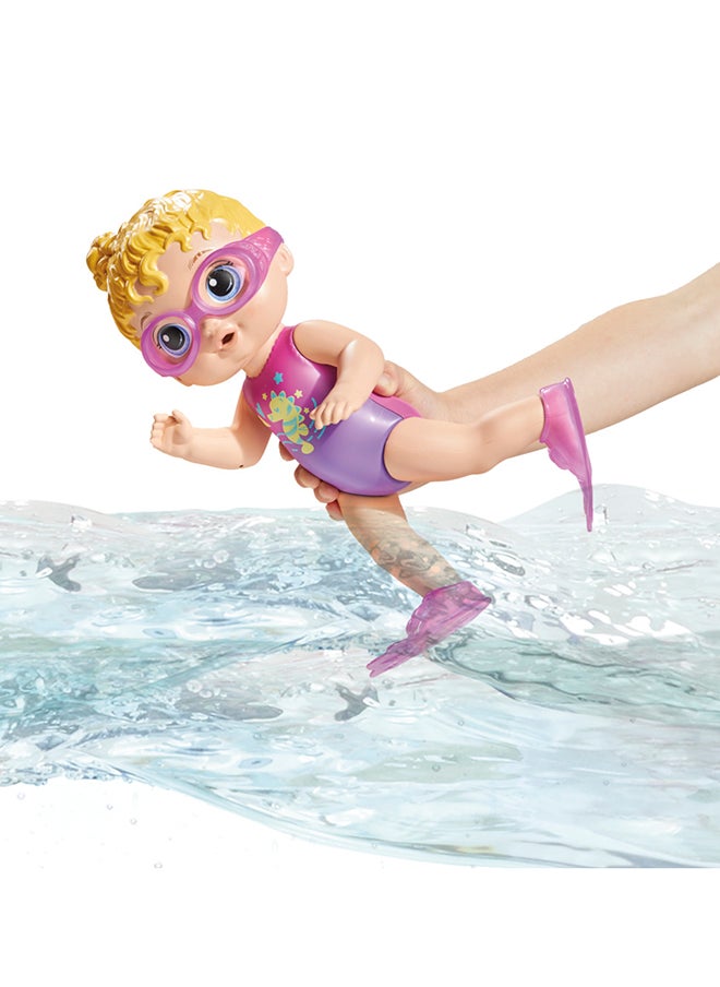 Baby Alive - Sunny Swimmer Doll, 10-Inch Water Baby Dolls for 3 Year Old Girls and Boys and Up, Baby Alive Doll, Blonde Hair - Image 1