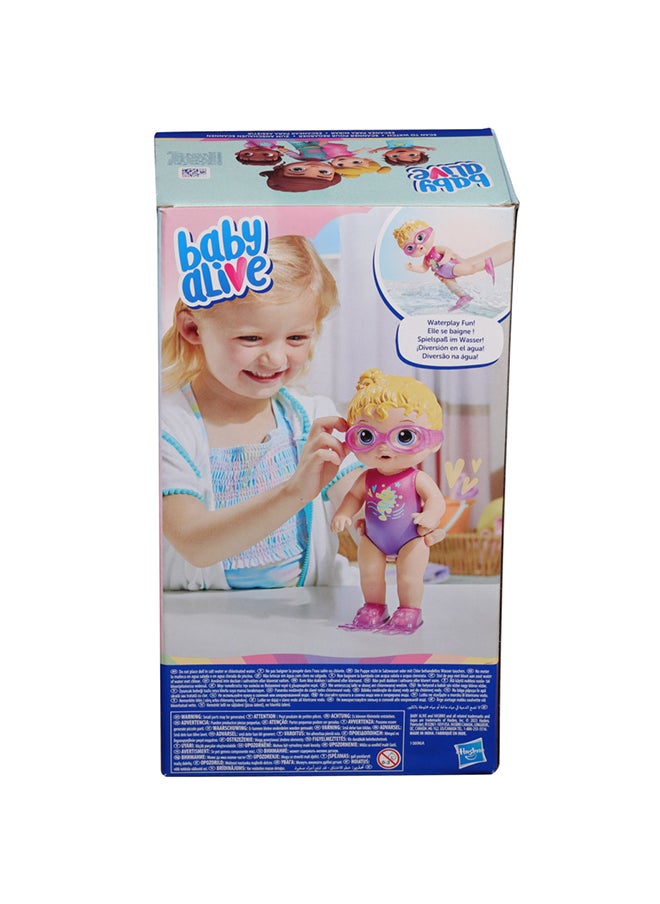 Baby Alive - Sunny Swimmer Doll, 10-Inch Water Baby Dolls for 3 Year Old Girls and Boys and Up, Baby Alive Doll, Blonde Hair - Image 1