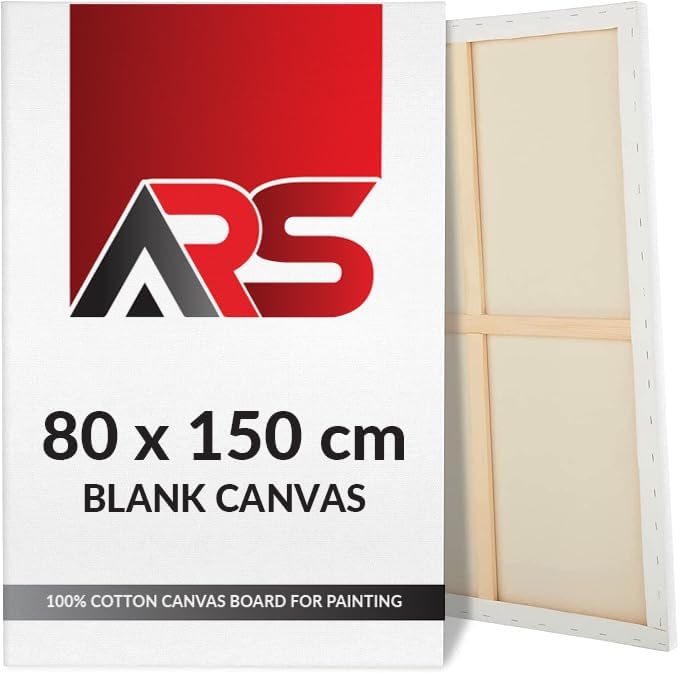 Al Raied ARS® Blank Canvas 80 x 150 cm - 100% Cotton Artist Canvas Board for Painting - Image 1