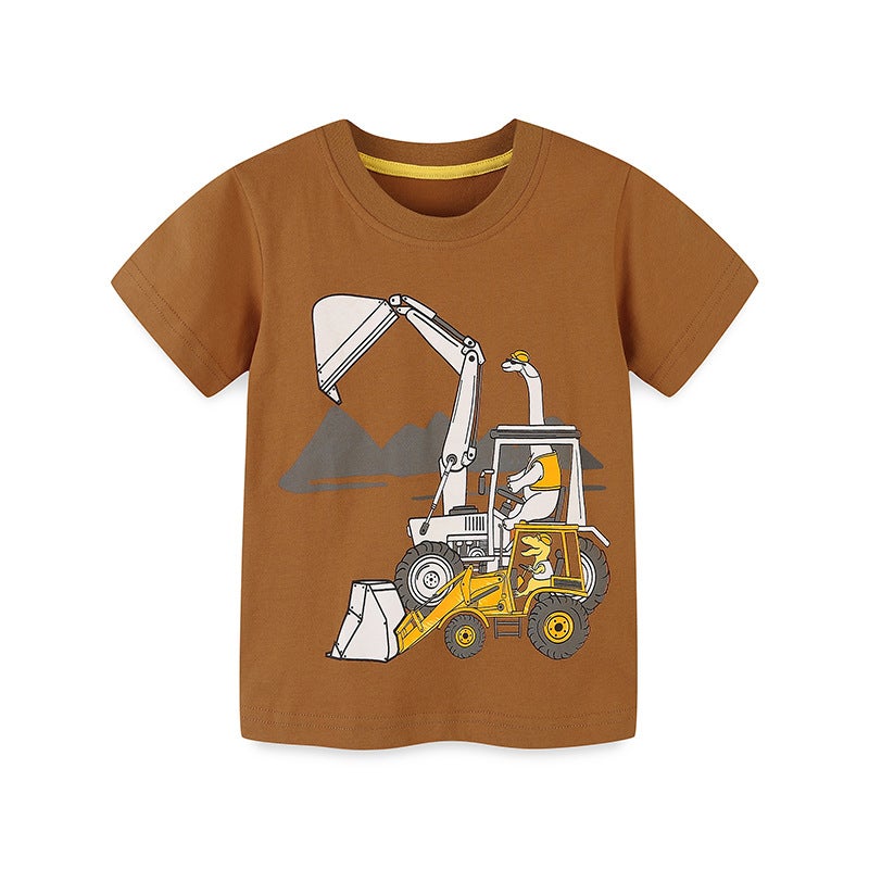 Boys T-Shirt Style Fashion Car Printed Short Sleeve Children'S T-Shirt Knitted Cotton Children'S Sweatshirt - Image 4