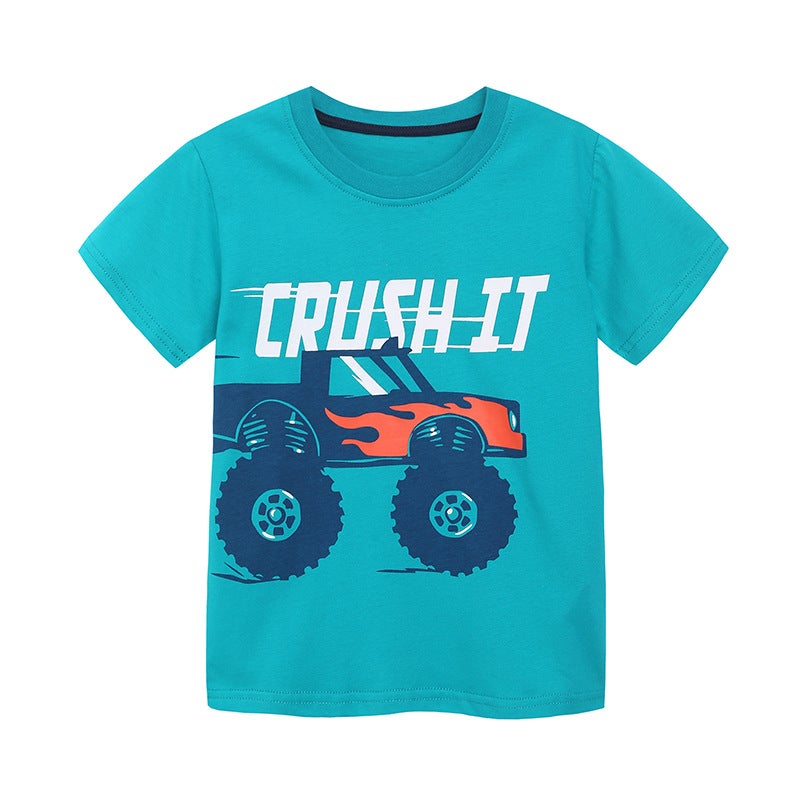 Boys T-Shirt Style Fashion Car Printed Short Sleeve Children'S T-Shirt Knitted Cotton Children'S Sweatshirt - Image 5