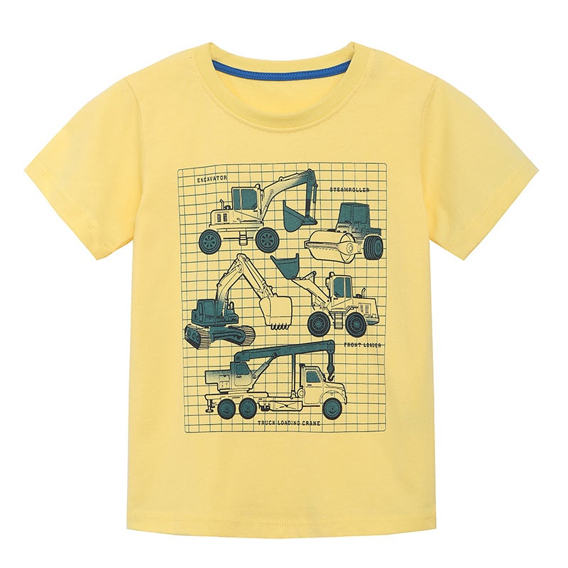Boys T-Shirt Style Fashion Car Printed Short Sleeve Children'S T-Shirt Knitted Cotton Children'S Sweatshirt - Image 3