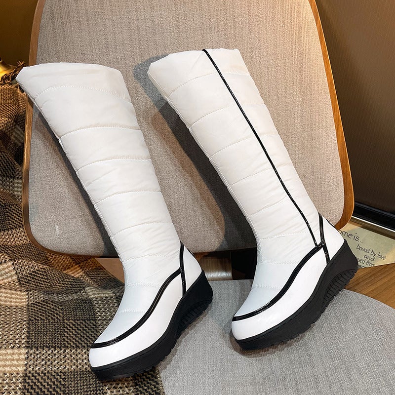 Winter New Long Thick Plush Snow Boots For Women, Northeastern Inner Mongolia Cold-Resistant Down Boots, Thick-Soled Non-Slip Large Cotton Shoes - Image 1