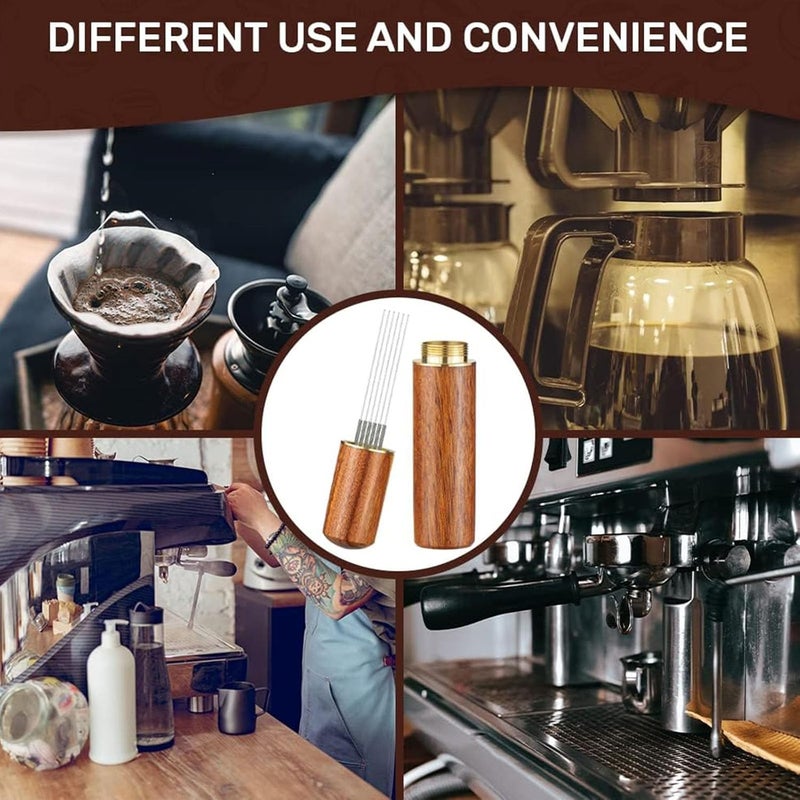 LINJIE Various color options Espresso Coffee Stirrer, Portable Espresso Coffee Needle, Anti-Caking Ground Coffee Stirring Tool, Coffee Distributor Hand Stirrer Tool for Home Kitchen Cafe(Aluminum 6 Pin, 1) User friendly optimized build - Image 4