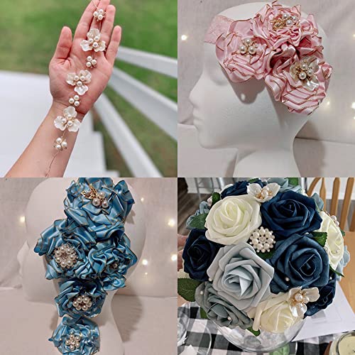 Propupy Pearl Embellishments - 21pcs Rhinestone Buttons, Brooch, Pendants for Craft, Wedding Bouquet, Jewelry Making, Clothes, Bags, Shoes Decoration - Image 5