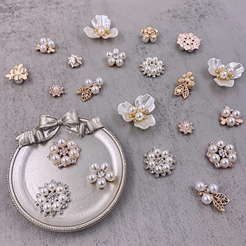 Propupy Pearl Embellishments - 21pcs Rhinestone Buttons, Brooch, Pendants for Craft, Wedding Bouquet, Jewelry Making, Clothes, Bags, Shoes Decoration - Image 3