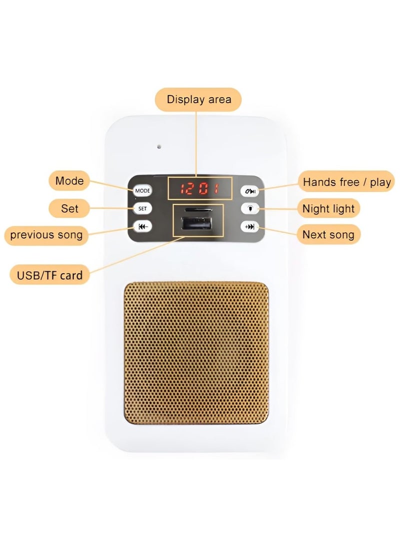 ZAMZIN Bluetooth Quran Speaker with Remote & FM Radio Wall-Mounted Quran Audio Player 16-Language Translation USB, TF Card & Bluetooth Support Clear Quran Recitation SQ-669 - Image 3