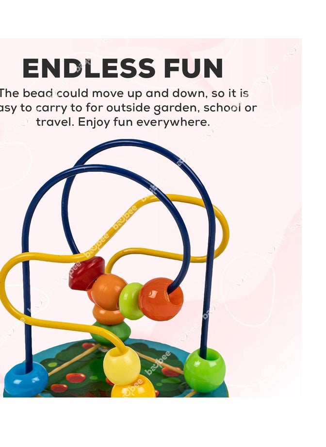 1 Piece Mini Colorful Educational Game Baby Wooden Toy Around Beads Wire Maze Assorted Patterns  - Image 4