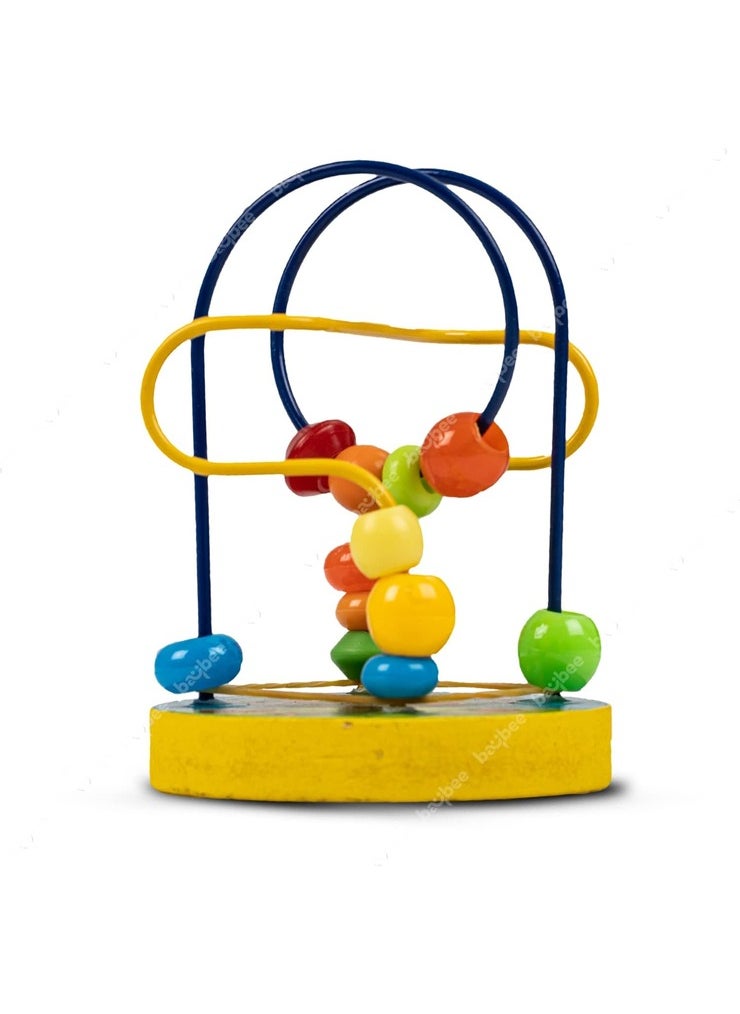 1 Piece Mini Colorful Educational Game Baby Wooden Toy Around Beads Wire Maze Assorted Patterns  - Image 5