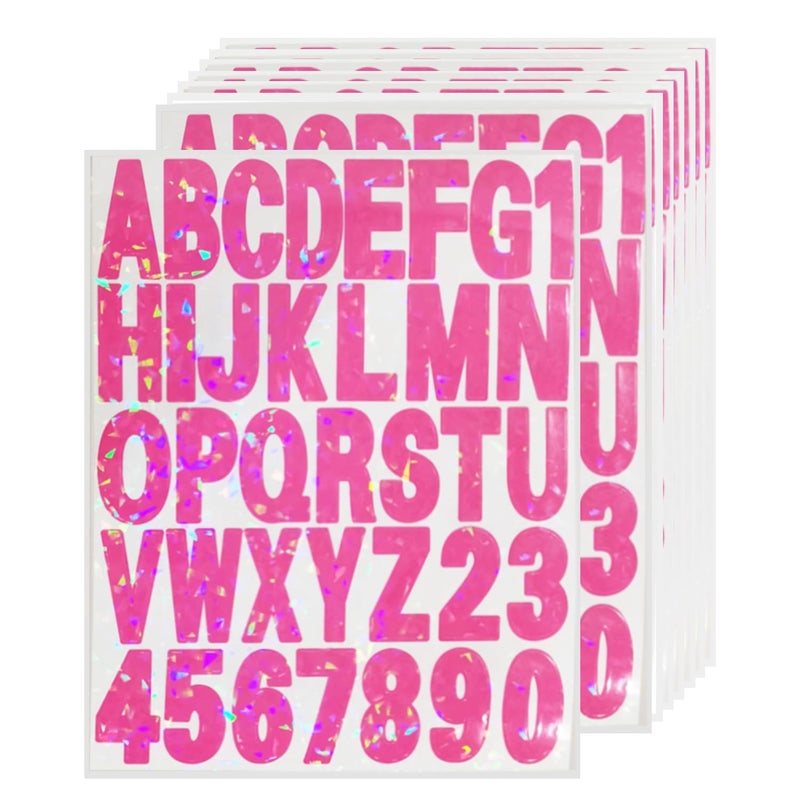 Starboling Letter Stickers,2 inch 8 Sheets Rose red Alphabet Sticker,Self Adhesive Vinyl Letter Stickers Mailbox Numbers,for Arts Crafts Outdoor Sign Poster Mailbox Sign Doors Mailboxes Car Truck - Image 1