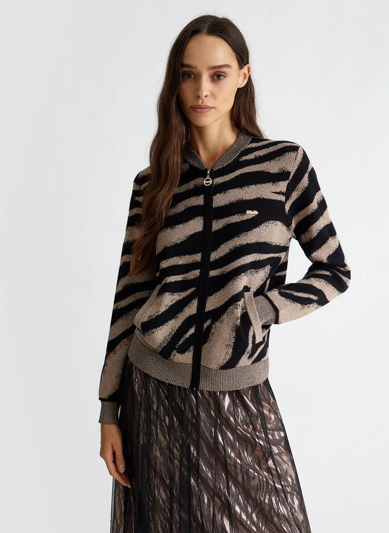 Liu Jo Jacquard cardigan with zip