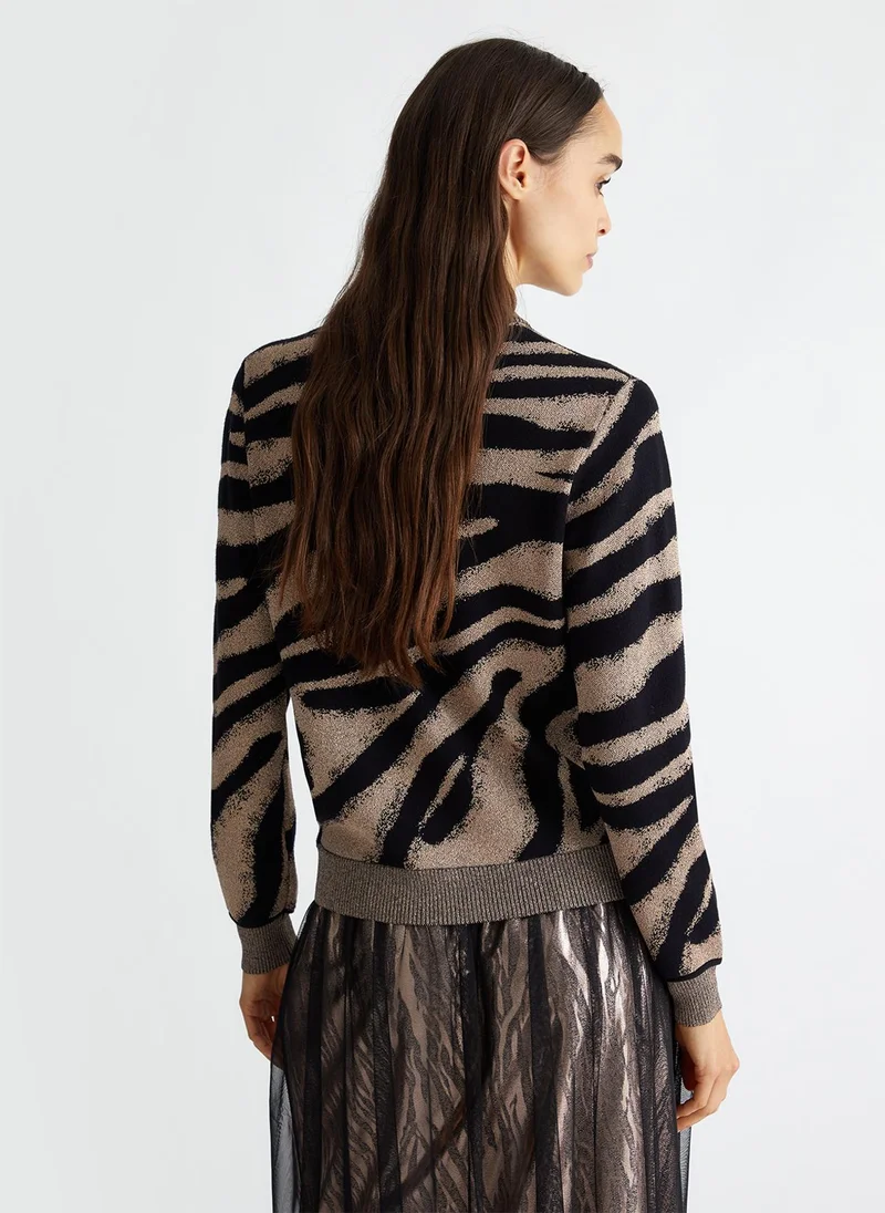 Liu Jo Jacquard cardigan with zip