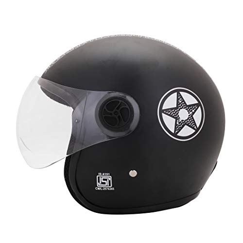Sage Square Two Wheeler ISI Marked Guardian Cruiser Open Face Helmet for Unisex Adult (Extra - XL, Black Matte), ABS - Image 2