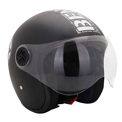 Sage Square Two Wheeler ISI Marked Guardian Cruiser Open Face Helmet for Unisex Adult (Extra - XL, Black Matte), ABS - Image 1
