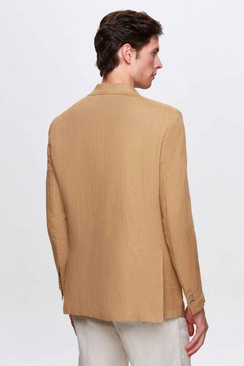 D'S DAMAT Ds Damat Regular Fit Beige Plain Fabric Jacket