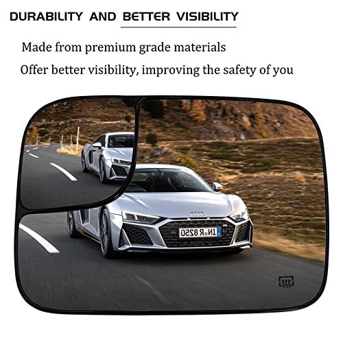 SKARUMMER Driver Left Side Blind Spot Mirror Replacement for 2005 2006 2007 2008 Dodge Ram 1500 2500 3500 Mirrors - Side View Heated Convex Mirror Glass 5161011AA - Image 3