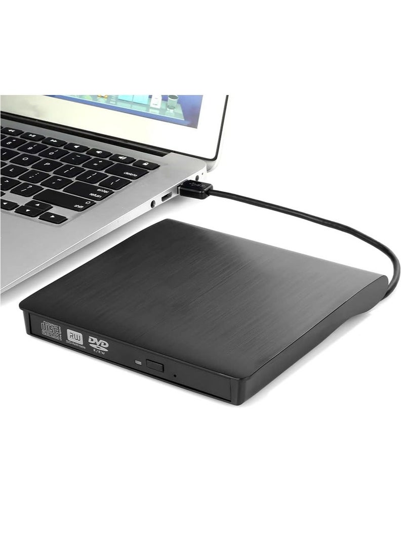External CD DVD Drive USB 3.0 – Portable DVD-R/DVD-RW/DVD+R/DVD+RW/DVD-ROM Reader, Super Speed Data Transfer, Black - Image 1