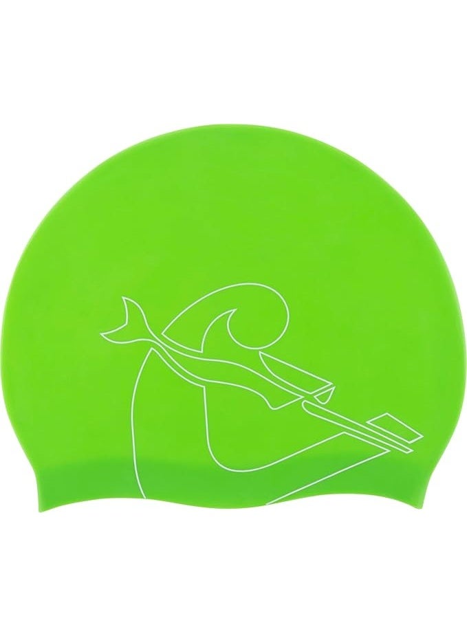 Cressi Eddie Swim Cap Lime/White - Image 2