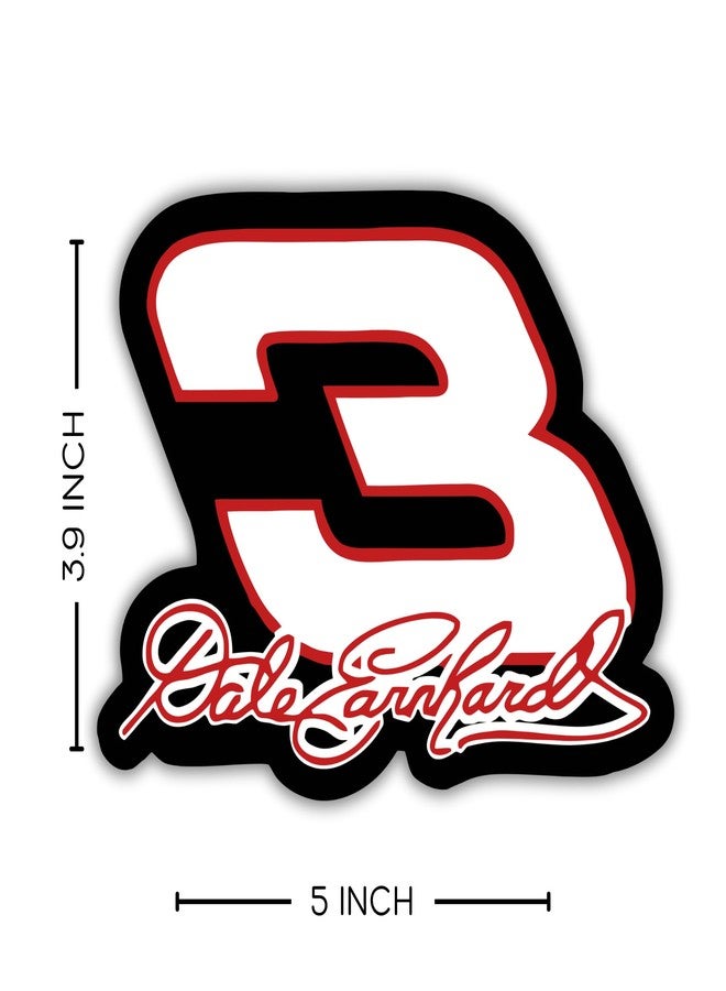 Dale Earnhardt Number 3 Racing Sticker, 5 Inches, Waterproof Decal for Home, Windows, Waterbottle, Trucks, Cars, Laptop - Image 2