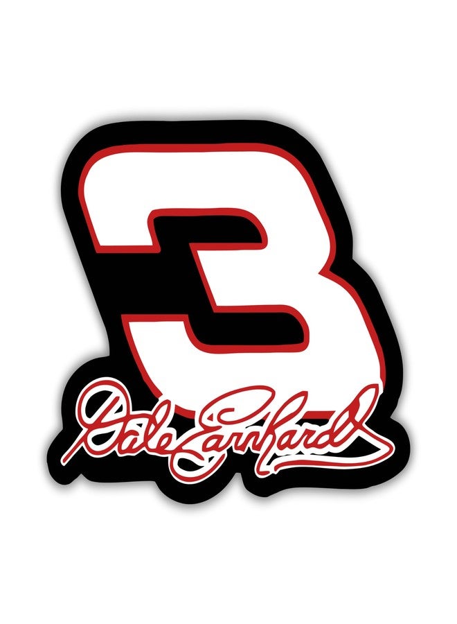Dale Earnhardt Number 3 Racing Sticker, 5 Inches, Waterproof Decal for Home, Windows, Waterbottle, Trucks, Cars, Laptop - Image 1