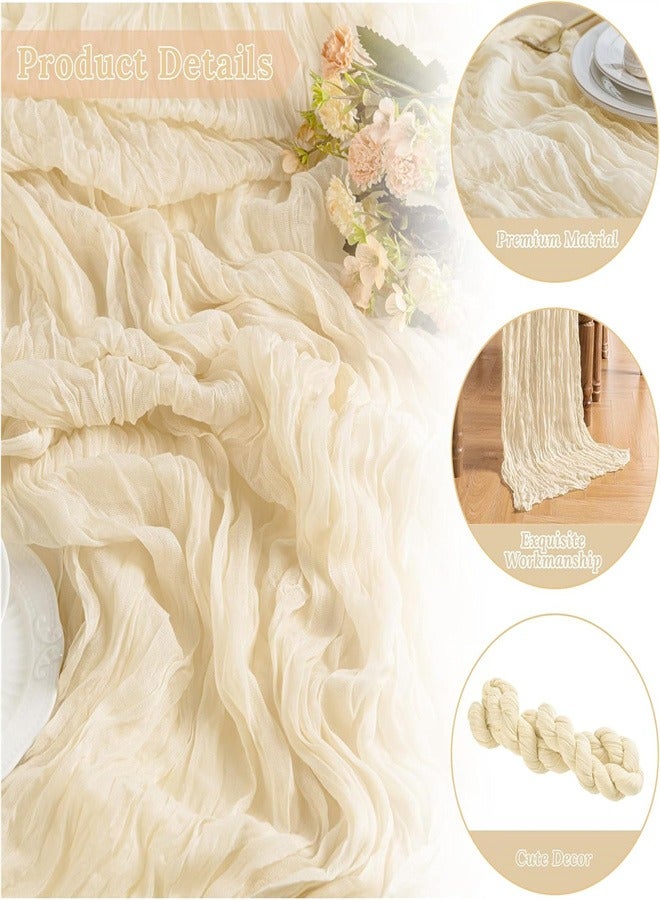 Cheesecloth Table Runner 35x118 inch Boho Gauze Table Runner Cheese Cloth Table Runner Rustic Runner for Wedding Baby Bridal Shower Birthday Party Decorations  - Image 3