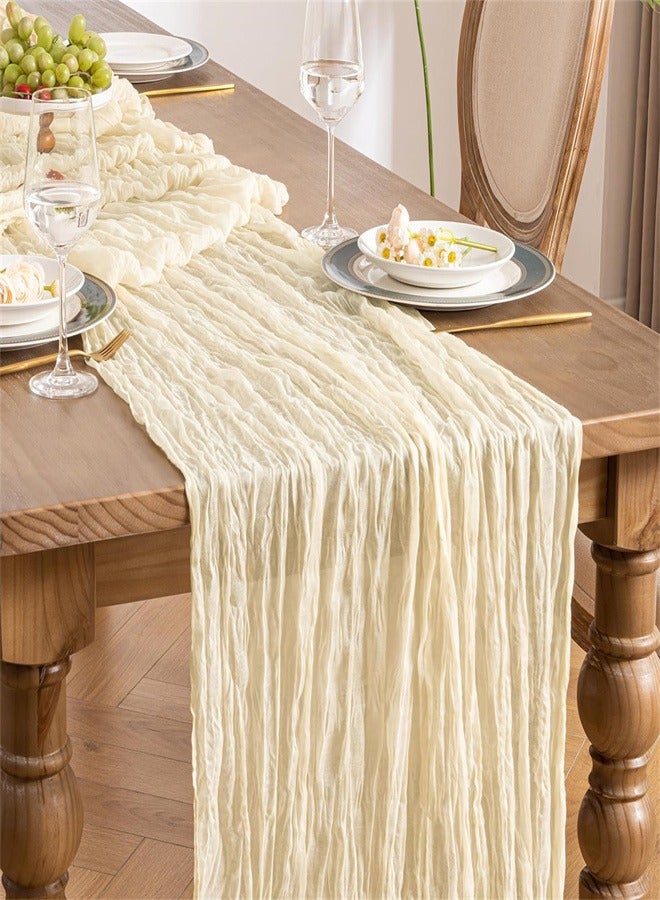 Cheesecloth Table Runner 35x118 inch Boho Gauze Table Runner Cheese Cloth Table Runner Rustic Runner for Wedding Baby Bridal Shower Birthday Party Decorations  - Image 4