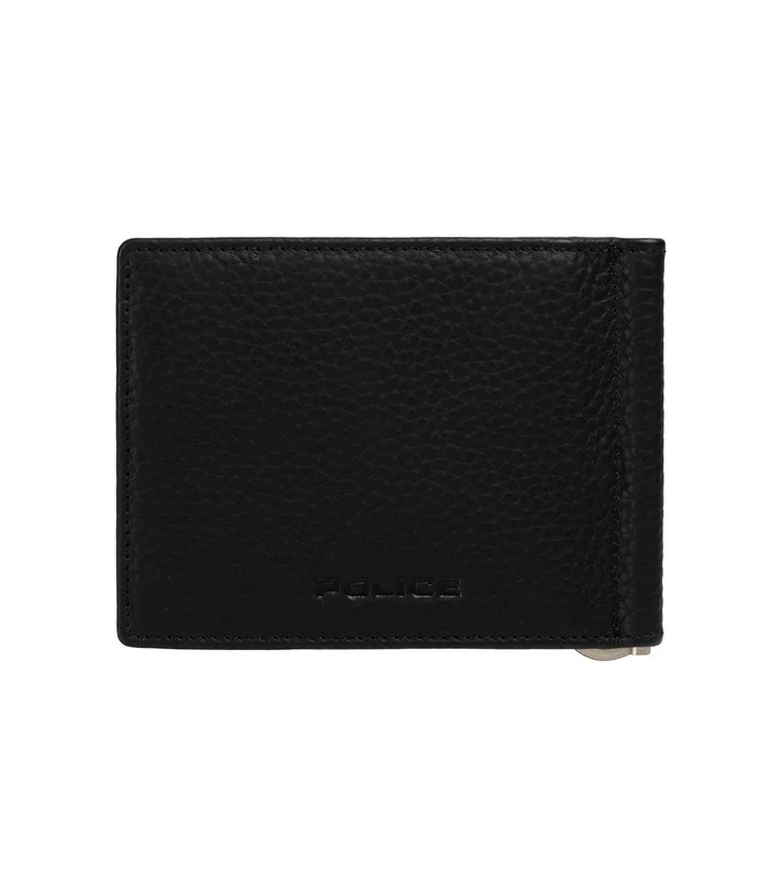 بوليس Police Men's Slim Leather Bifold Wallet - Jummy - Black
