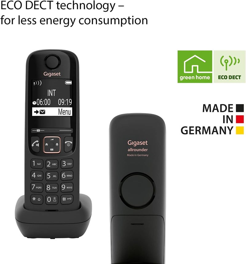 Gigaset A694HX - Cordless DECT Telephone - Additional Handset - High Contrast Display - Great Audio Quality, Black [UK Version] [Without Base] - Image 4