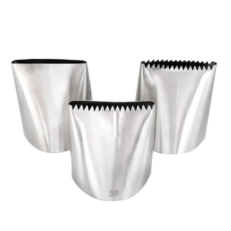 Bmaacye Cake Icer Tips Large Decorating Icing Tips Round Opening Stainless Steel Silver 3 Pcs