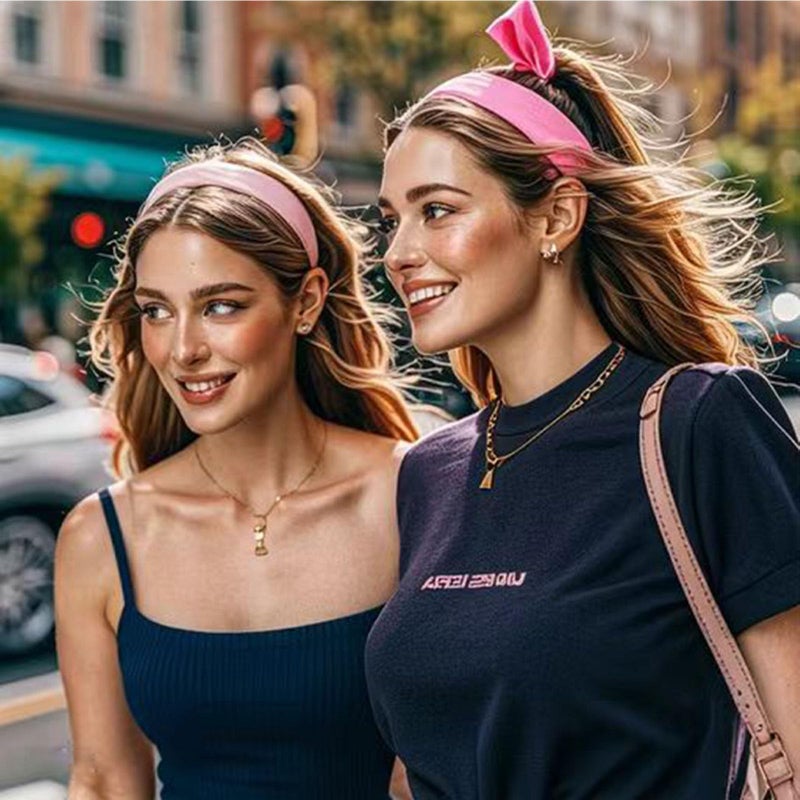 Fecawd 3PCS Headbands for Women Non Slip Elastic Sweat Hairbands Fashion Sports Hair Bands Soft Cloth Fabric Stretchy Headband for Workout Yoga Running - Image 3